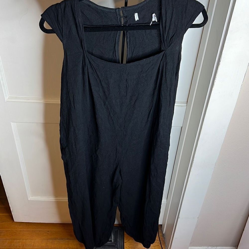 ❤️Petal & Pup Women's Square Neck Cap Sleeve Romper Jumpsuit Stretch Black